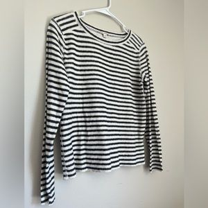 XS Black and White Striped Long Sleeve Gap Shirt